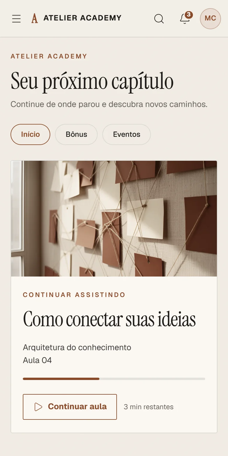 Vitrine no celular, modelo Editorial
