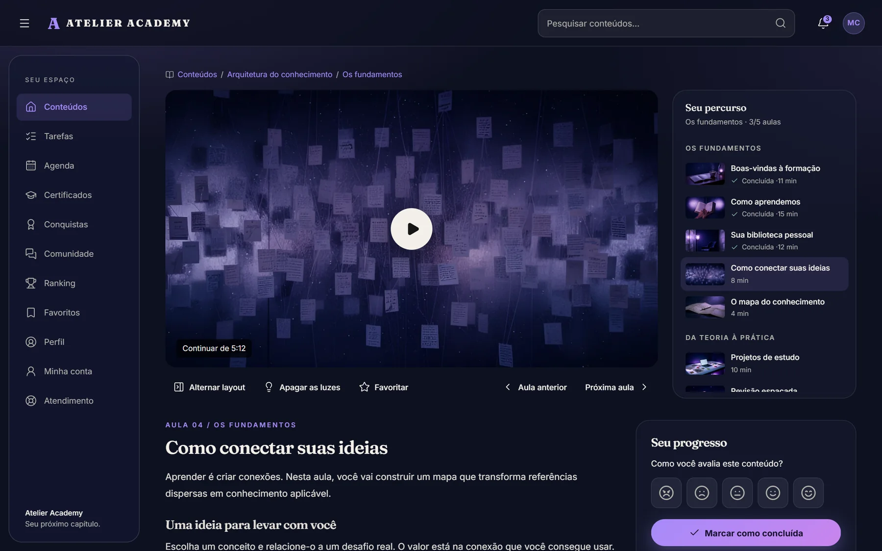 Aula no modelo Noite